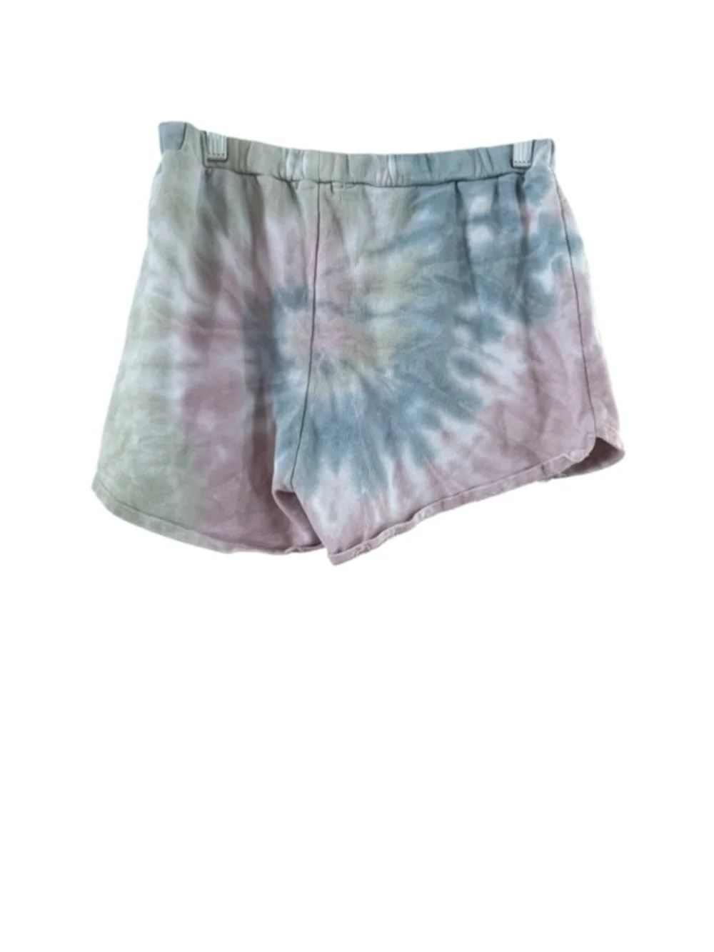 Women's dex Athletic Shorts S Green Pink Tie-Dye
